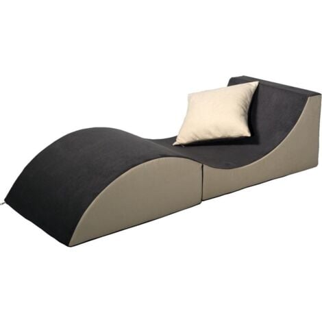 Fauteuil relax - 60 x 150 x 40 cm - gris beige