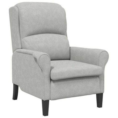 Fauteuil relax à accoudoirs en microfibre gris clair – Confort ergonomique, design moderne, dimensions 76 x 94 x 102 cm – Idéal salon ou espace détente
