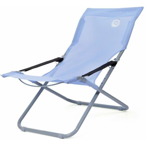 Fauteuil relax de jardin 3 positions pliable - O'Sun - Bleu - Dimensions : 94 x 62 x 102 cm
