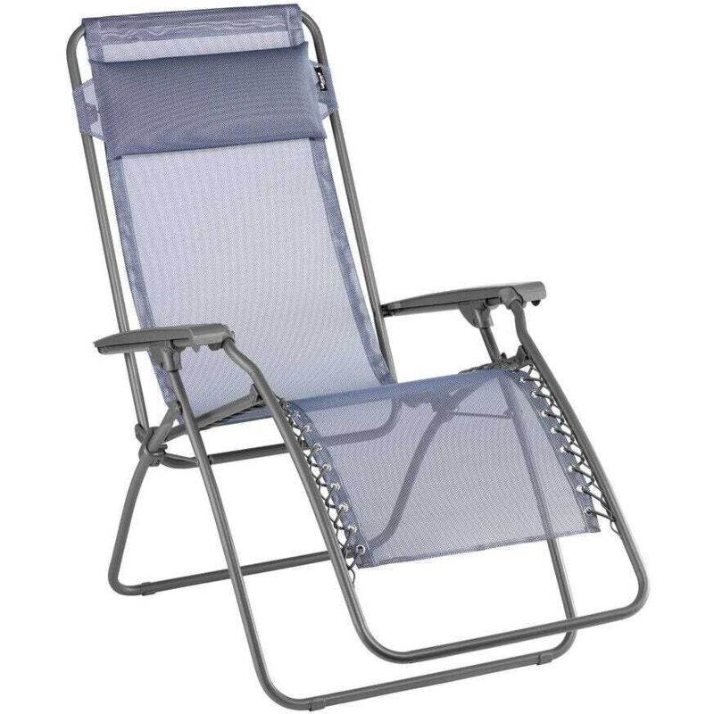Fauteuil Relax Transat Jardin - Chaise Longue Zéro Gravité - Rt 2 - Batyline® Iso - Bleu Ocean - Lafuma Mobilier