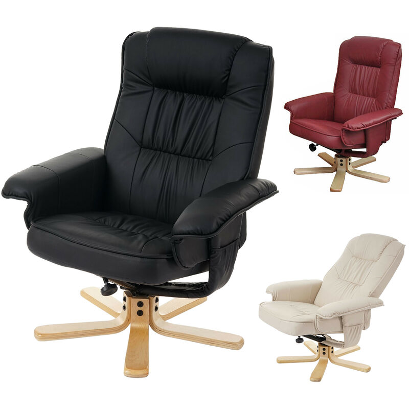 Mendler - Fauteuil relax /de relaxation M56, simili-cuir, bordeaux