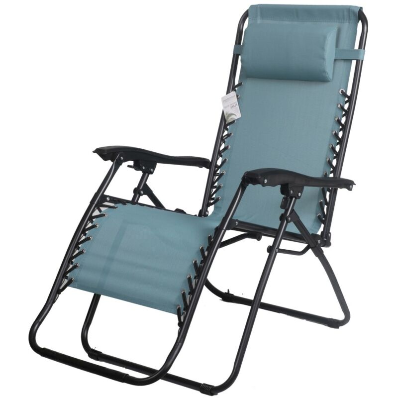 Meublorama - Fauteuil relax d'extérieur coloris bleu 90x108x64 cm