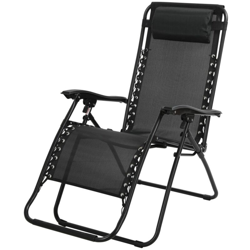 Meublorama - Fauteuil relax d'extérieur coloris noir 90x108x64 cm