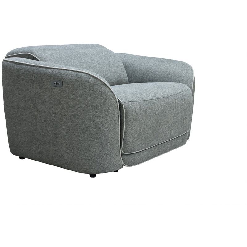 Vente-unique - Fauteuil relax électrique en tissu chiné gris ozarto