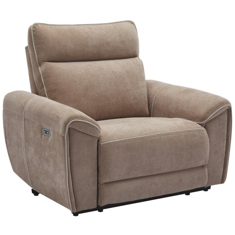 Vente-unique - Fauteuil relax électrique en tissu taupe djaralo