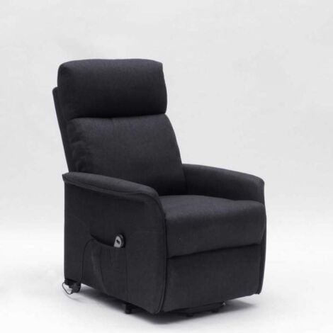 LE ROI DU RELAX Fauteuil relax électrique inclinable avec releveur et roulettes Giorgia - Noir