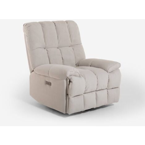 LE ROI DU RELAX Fauteuil relax électrique inclinable en tissu chargeur USB Michelle