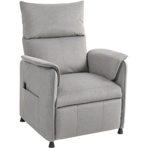 Fauteuil relax électrique inclinable LORENZO velours gris