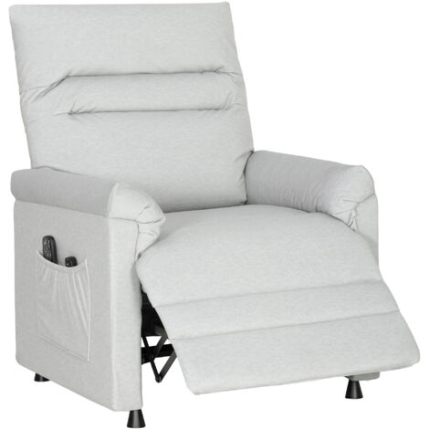 Fauteuil relax électrique massant et chauffant, fauteuil inclinable, repose-pieds, moteur silencieux, 82x99x106cm, gris