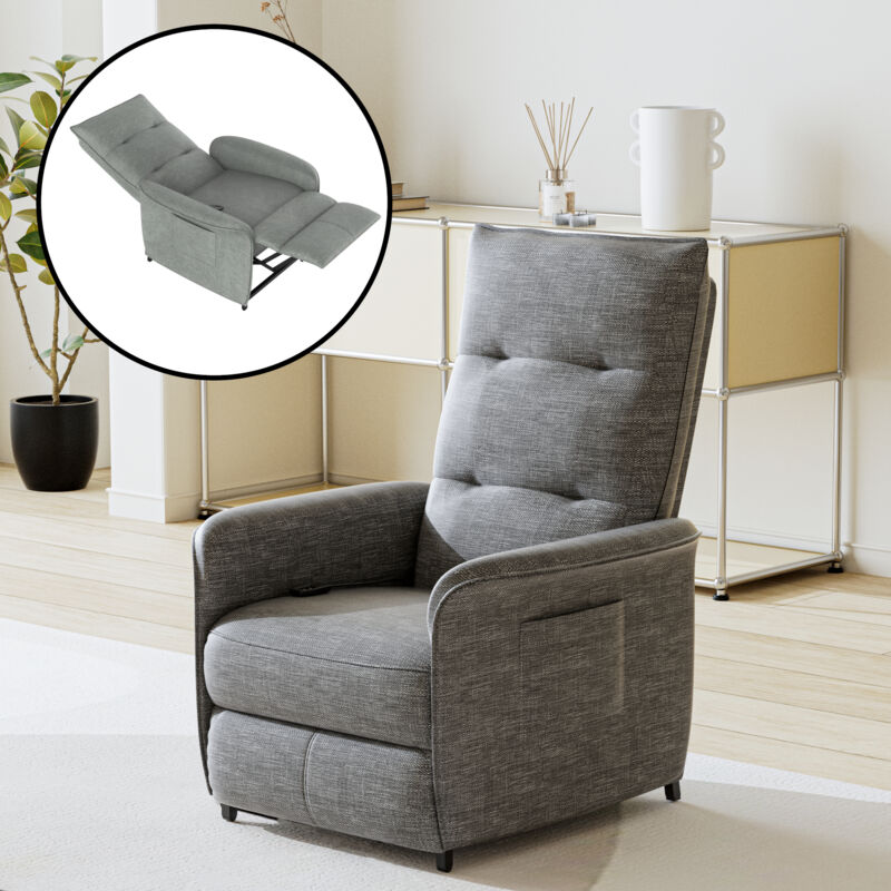 fauteuil relax électrique savukoski 102 x 58 x 81 cm gris foncé