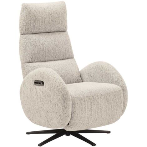 Fauteuil relax électrique tissu polyester beige - AMSTEN