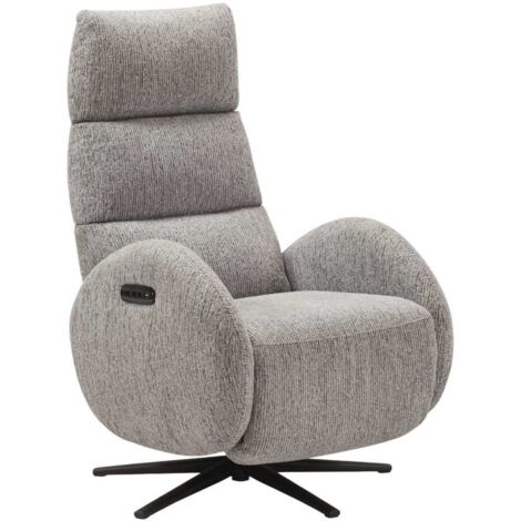 Fauteuil relax électrique tissu polyester gris - AMSTEN