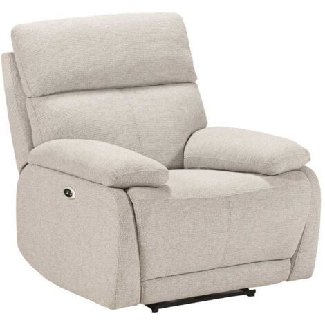Fauteuil relax électrique tissu polyester gris clair - MIGUEL