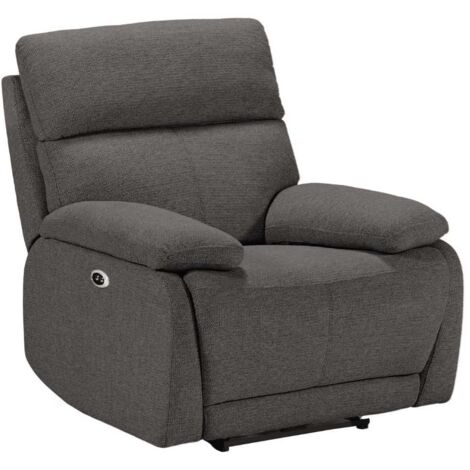Fauteuil relax électrique tissu polyester gris foncé - MIGUEL