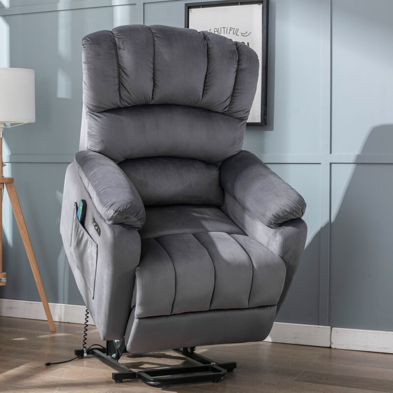 Neche - Fauteuil Relax électrique,Fauteuil de massage avec télécommande,chaise longue fonction massage et chaleur,Gris