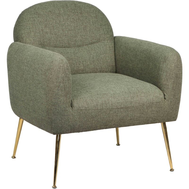 Fauteuil relax en acier et tissu vert foncé