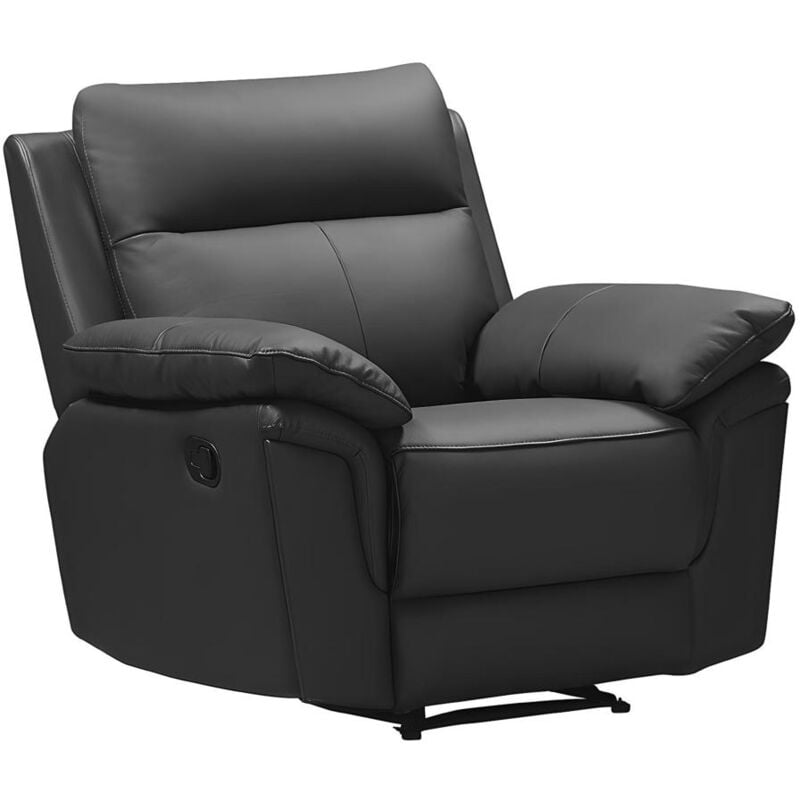 Fauteuil relax en cuir de buffle pakita - Noir