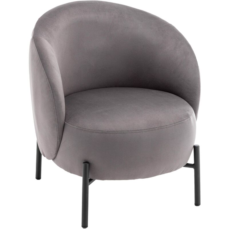 Fauteuil relax en métal et tissu gris