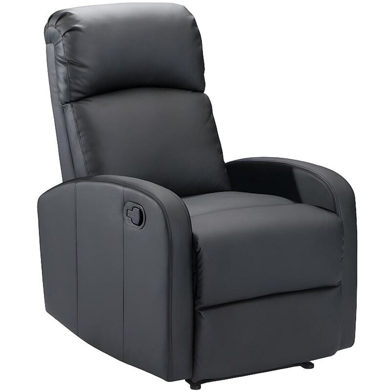 Vente-unique - Fauteuil relax en simili isao - Noir