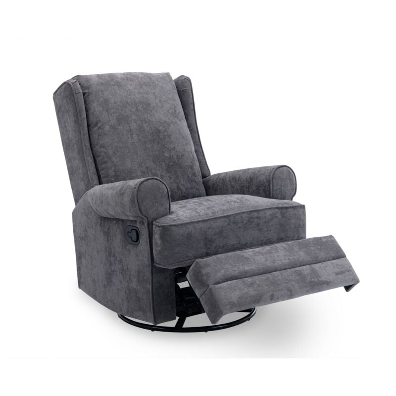 Brody - Fauteuil relax pivotant en tissu gris brody