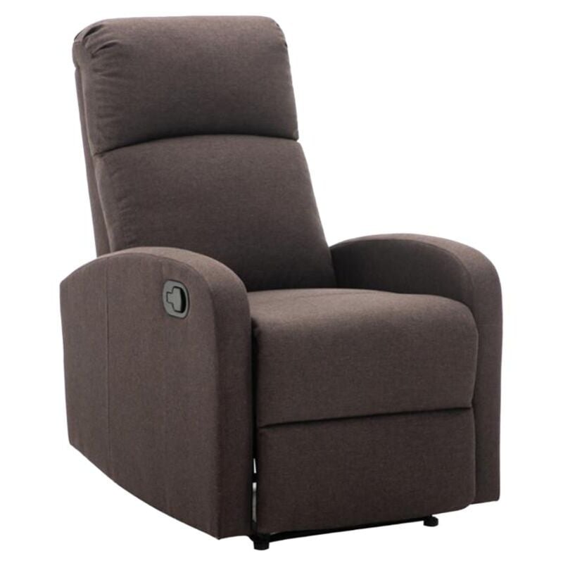 Vente-unique - Fauteuil relax en tissu isao - Marron