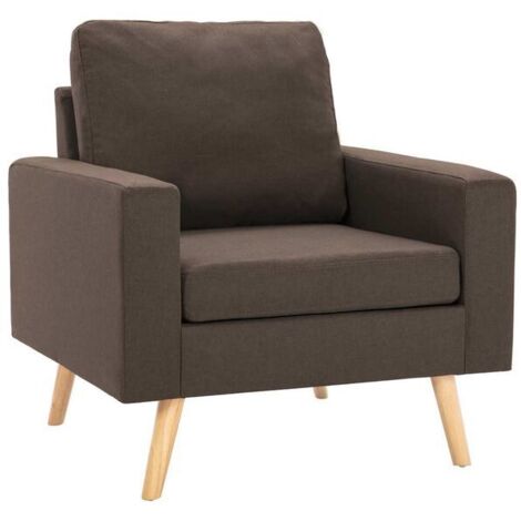 Fauteuil relax en tissu marron – Siège ergonomique avec dossier inclinable et repose-pieds, idéal pour salon ou bureau