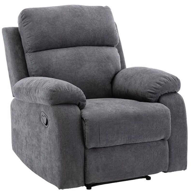 Fauteuil relax en tissu TOLZANO - Anthracite
