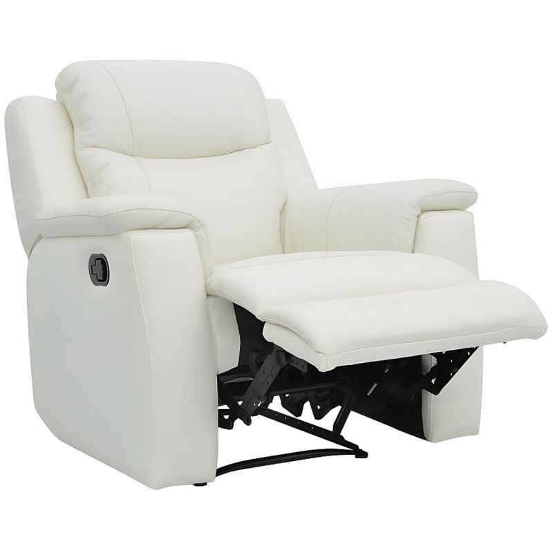 Fauteuil relax evasion en cuir - blanc ivoire