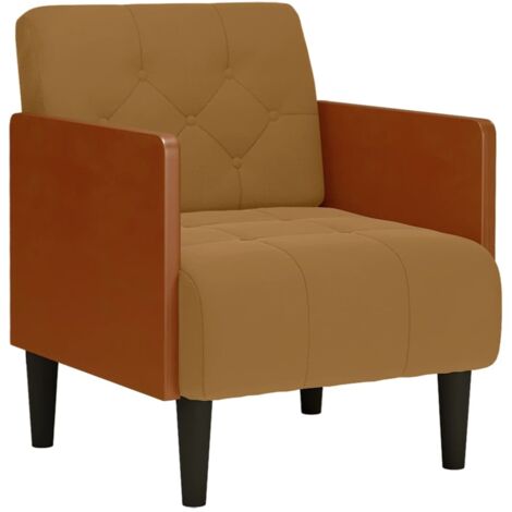 Fauteuil relax  Fauteuil avec accoudoirs marron 55 cm velours