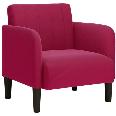 Fauteuil relax  Fauteuil avec accoudoirs rouge bordeaux 54 cm velours