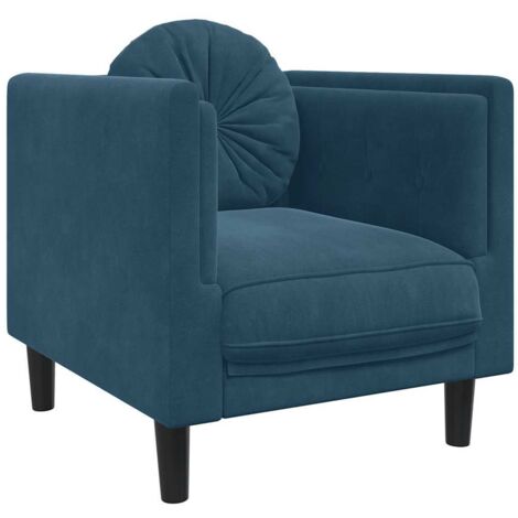 Fauteuil relax  Fauteuil avec coussin bleu velours
