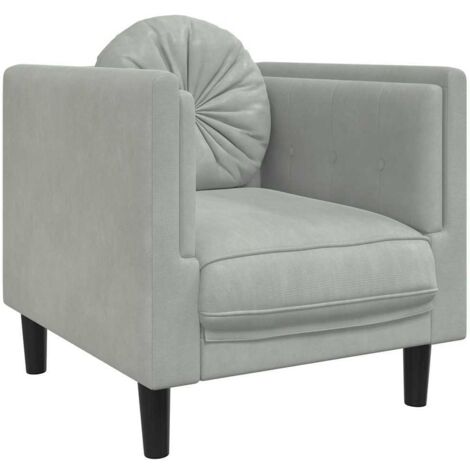 Fauteuil relax  Fauteuil avec coussin gris clair Velours