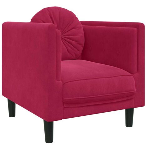 Fauteuil relax  Fauteuil avec coussin rouge bordeaux velours