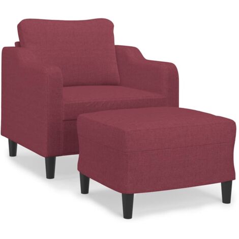 Fauteuil relax  Fauteuil avec repose-pied Rouge bordeaux 60 cm Tissu