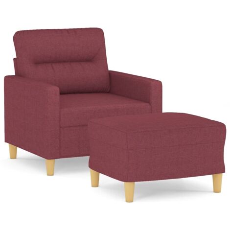 Fauteuil relax  Fauteuil avec repose-pied Rouge bordeaux 60 cm Tissu