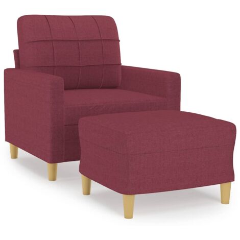 Fauteuil relax  Fauteuil avec repose-pied Rouge bordeaux 60 cm Tissu