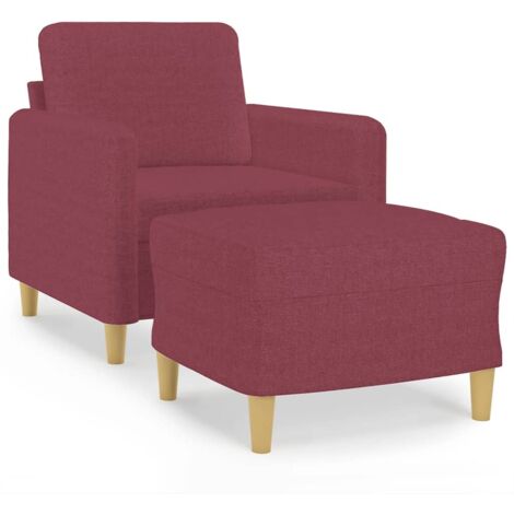 Fauteuil relax  Fauteuil avec repose-pied Rouge bordeaux 60 cm Tissu