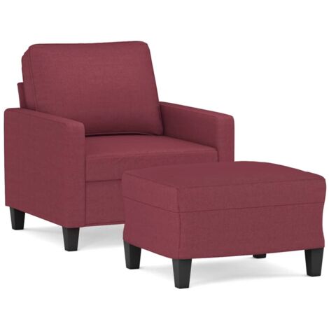Fauteuil relax  Fauteuil avec repose-pied Rouge bordeaux 60 cm Tissu