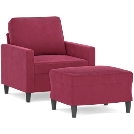 Fauteuil relax  Fauteuil avec repose-pied Rouge bordeaux 60 cm Velours