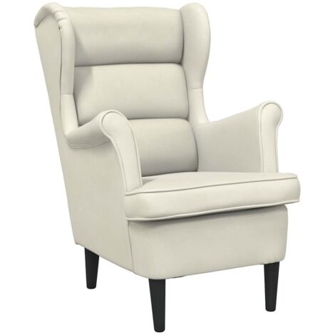 Fauteuil relax  Fauteuil blanc crème velours