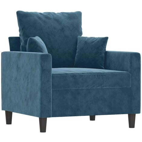 Fauteuil relax  Fauteuil Bleu 60 cm Velours