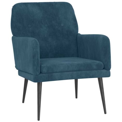 Fauteuil relax  Fauteuil Bleu 62x79x79 cm Velours