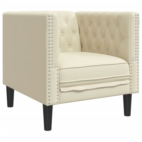 Fauteuil relax  Fauteuil Chesterfield crème similicuir