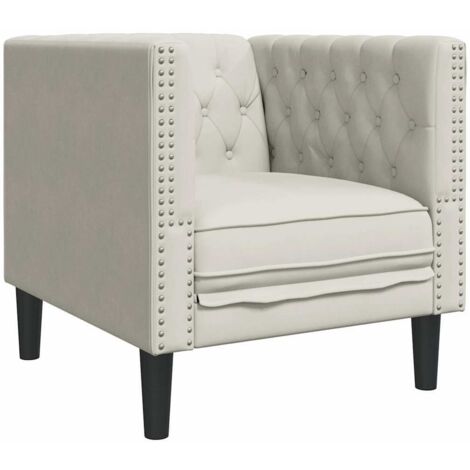 Fauteuil relax  Fauteuil Chesterfield crème velours