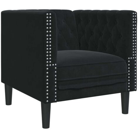 Fauteuil relax  Fauteuil Chesterfield noir velours