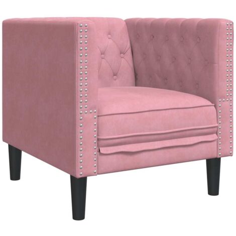 Fauteuil relax  Fauteuil Chesterfield rose velours