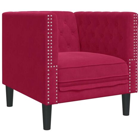 Fauteuil relax  Fauteuil Chesterfield rouge bordeaux velours
