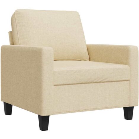 Fauteuil relax  Fauteuil Crème 60 cm Tissu