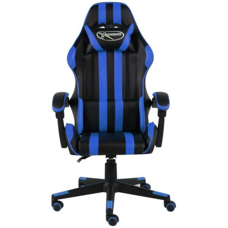 Fauteuil relax  Fauteuil de jeux vidéo Noir et bleu Similicuir