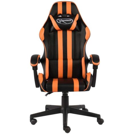 Fauteuil relax  Fauteuil de jeux vidéo Noir et orange Similicuir